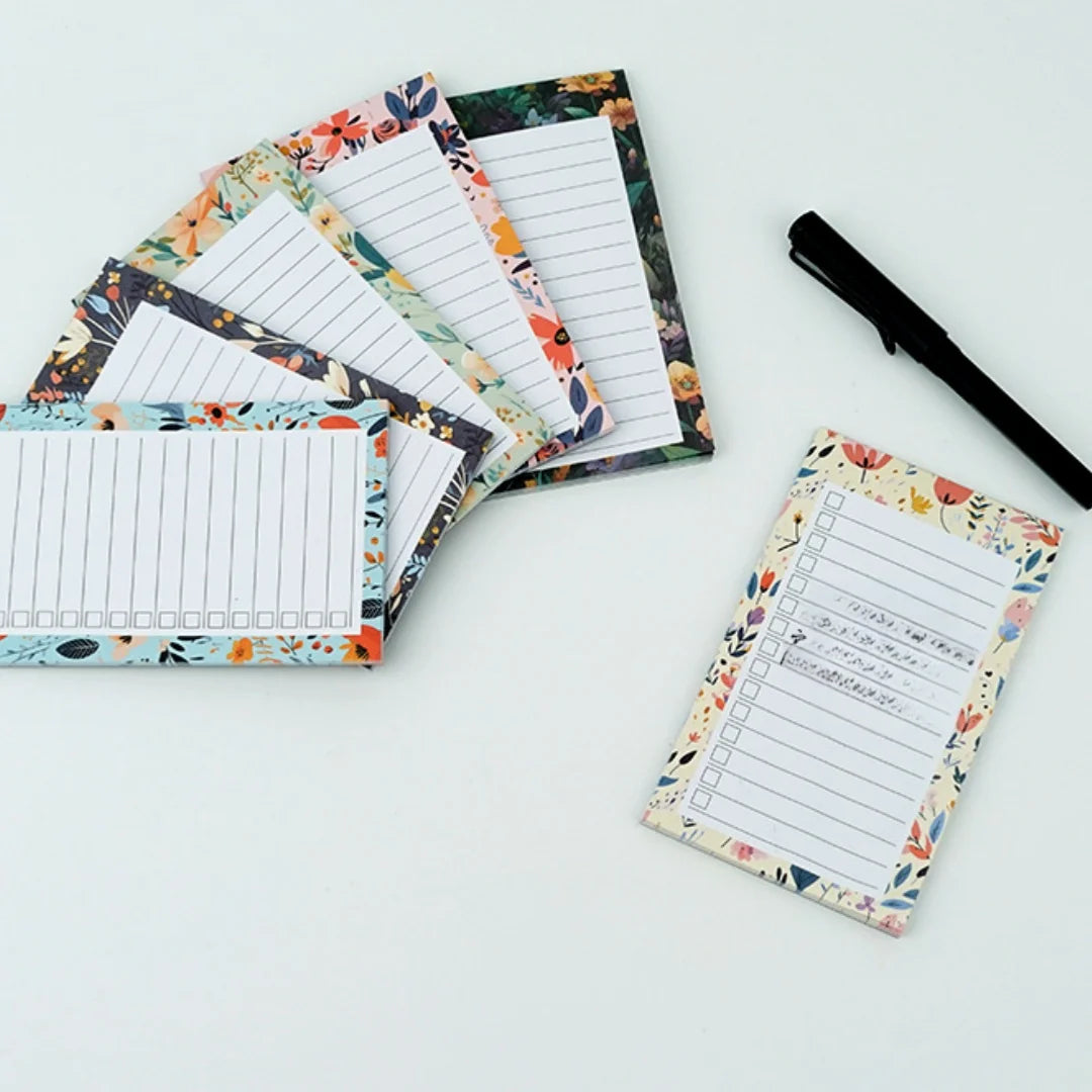 1pc Floral Pattern Magnetic Fridge Notepad, Portable Tear-off Magnetic Memo Pad, Shopping List, Home Kitchen Office Planner