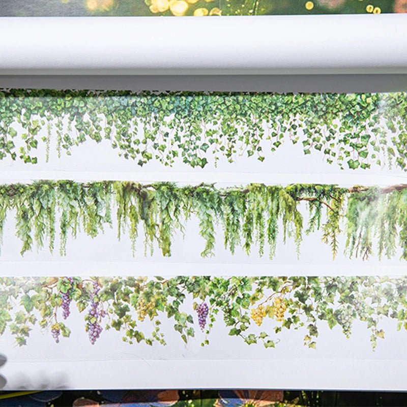 Mr. Paper, 200cm/roll, Flower, Branch, Leaf, Vine Theme Tape, Scrapbook, Photo Frame, Diary, Decorative Sticker Tape