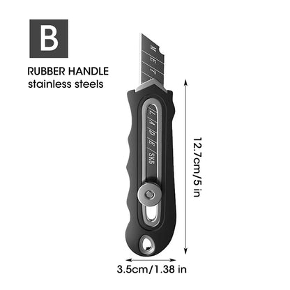 Durable Industrial Utility Knife,Replaceable High Carbon Steel Blade,Stainless Steel Paper Cutter,Office Art Student Supplies