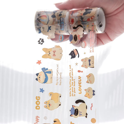 Mr Paper 2rolls/bag kawaii cat and dog diary series tape cute style handbook tape DIY diary photo frame phone case