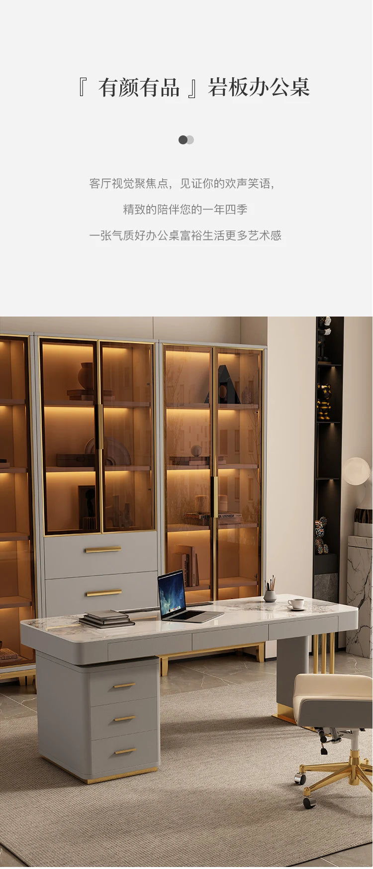 Chic Standing Desk Luxury Large Office Table Sleek European Floor Design Great Corporate Use Muebles Oficina Home Decoration