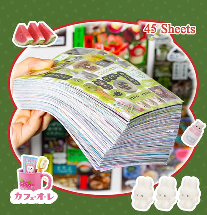 Mr. Paper 45 Sheets/book Creative Sticker Book Used of DIY Phone Case Photo Frame Album Scrapbook Retro Decoration Art Stickers