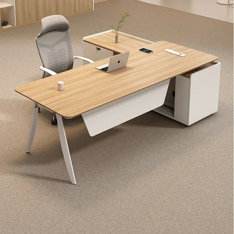 Wooden Study Office Desk Modern Computer Space Saving Luxury Design Safe Office Desk Aesthetic Mesa Ordenador Room Furniture