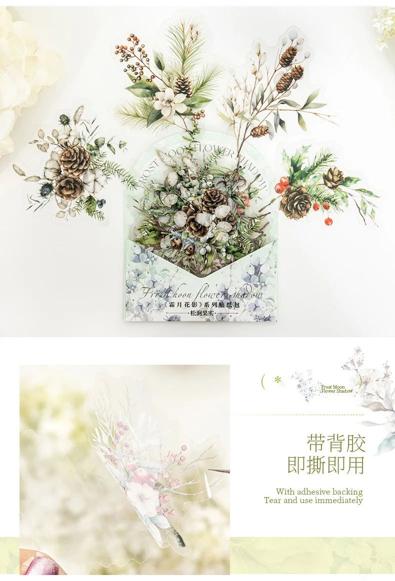 Mr.Paper,20PCS, Plant Themed Stickers, DIY Decorative Scrapbook Notebook Photo Frame Diary Stationery Flower Leaf Stickers Gifts
