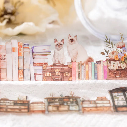 Mr Paper 3rolls/bag Long Life Series White Ink Shaped Tape Masking Tape Handmade DIY Glasses Journal Photo Frame