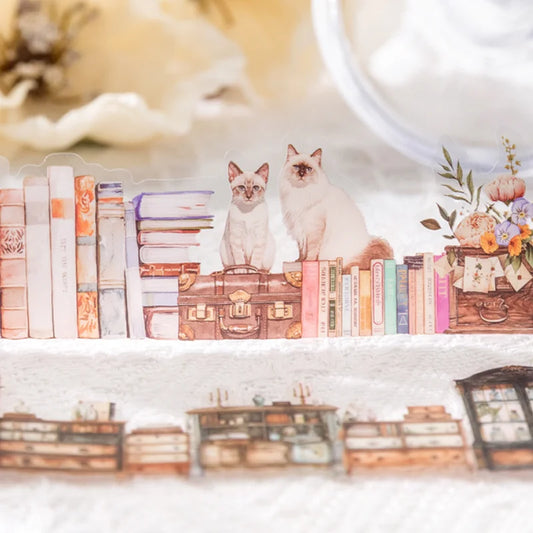 Mr Paper 3rolls/bag Long Life Series White Ink Shaped Tape Masking Tape Handmade DIY Glasses Journal Photo Frame