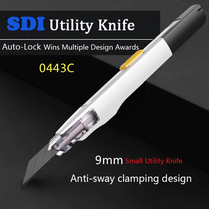SDI Anti-shaking Utility Knife Automatic Locking box cutter cute RetracCtable cuchillos For Wallpaper Sculpture Snap Off Cutting