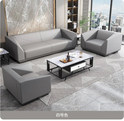 Office Sofa Simple Modern Three-person Minimalist Office Sofa Leisure Meeting Business Reception Coffee Table Combination