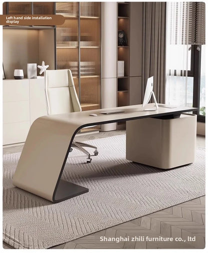 Boss's Desk, Baked Paint Craftsmanship, Office Desk, Modern and Simple Atmosphere, High-end Creative Desk, Light Luxury Style