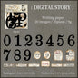 Journal GO 20pcs Creative Hard Card Vintage Numbers Stickers for Photo Frame Scrapbooking Journaling diy Retro Number Sticker