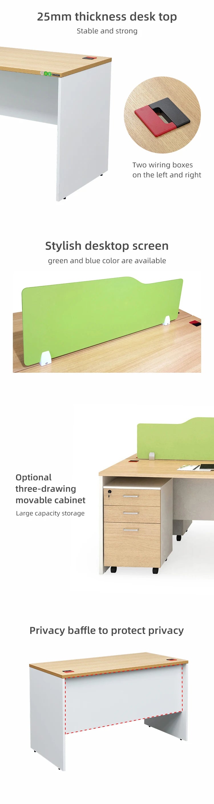 Office Furniture Staff Office Computer Desk Simple and Modern Workstation with Factory Price