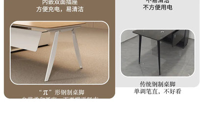 Wooden Study Office Desk Modern Computer Space Saving Luxury Design Safe Office Desk Aesthetic Mesa Ordenador Room Furniture