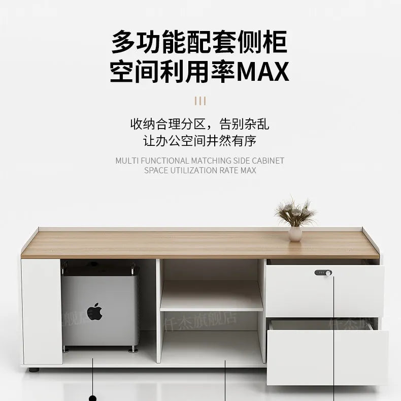 Wooden Study Office Desk Modern Computer Space Saving Luxury Design Safe Office Desk Aesthetic Mesa Ordenador Room Furniture