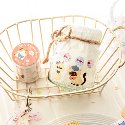 Mr Paper 2rolls/bag kawaii cat and dog diary series tape cute style handbook tape DIY diary photo frame phone case