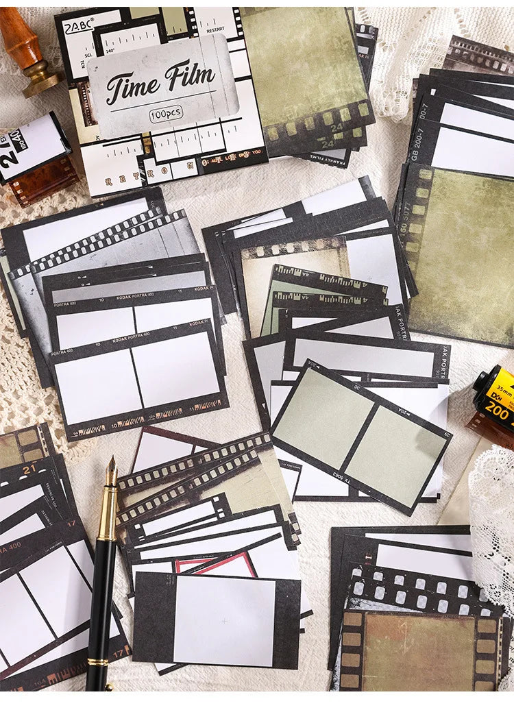 Mr. Paper, Retro Writing Bordered Message Paper, Scrapbook Supplies, Desktop Message, Decorative Notebook Photo Frame 100pcs