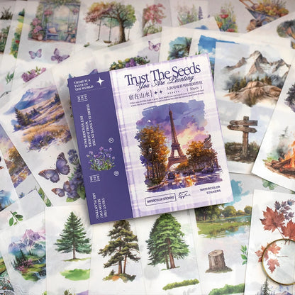 4Style 50Sheets/pack earthly series sticker book for DIY handbook diary phone case calendar photo frame Laptop decoration