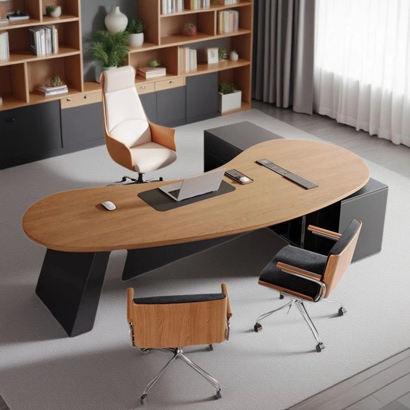 Wooden Study Office Desk Modern Computer Gaming Standing Long Executive Office Desk Luxury Escritorio Oficina Home Products