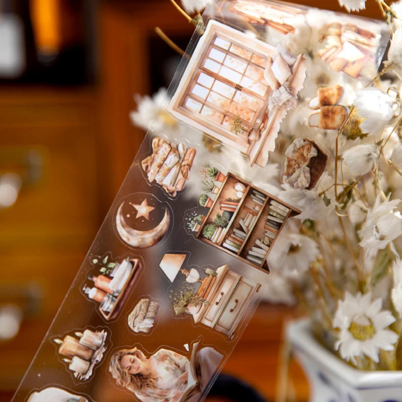 6Style 1Roll/bag PET Waterproof Durable Tape DIY Handbook Cell Phone Case Calendar Photo Frame Scrapbook Decoration
