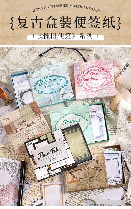 Mr. Paper, Retro Writing Bordered Message Paper, Scrapbook Supplies, Desktop Message, Decorative Notebook Photo Frame 100pcs