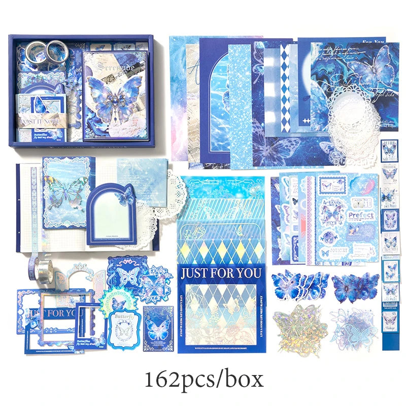 2Style 162Pcs/box Butterfly Illustrated Theme Gift Box Stickers DIY Handbook Scrapbook Photo Frame Journal Envelope Decoration