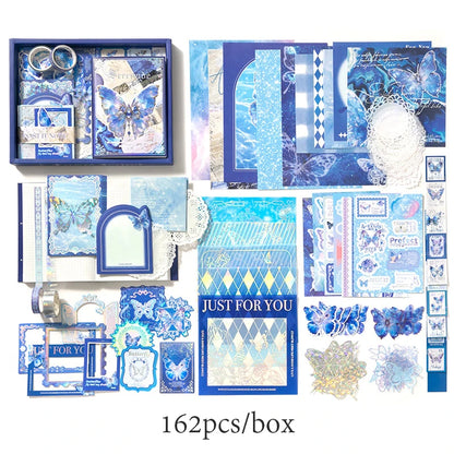 2Style 162Pcs/box Butterfly Illustrated Theme Gift Box Stickers DIY Handbook Scrapbook Photo Frame Journal Envelope Decoration