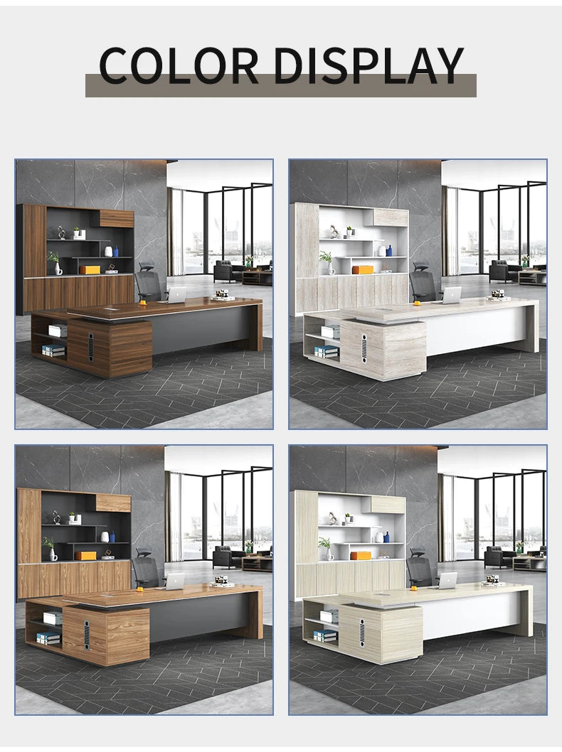 Wooden Ceo Office Furniture Modern Style Computer L Shape Desk Boss Manager Office Table Executive Desk Table Workstation