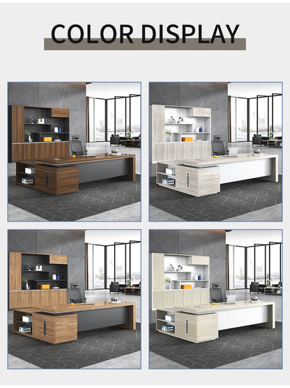 Wooden Ceo Office Furniture Modern Style Computer L Shape Desk Boss Manager Office Table Executive Desk Table Workstation