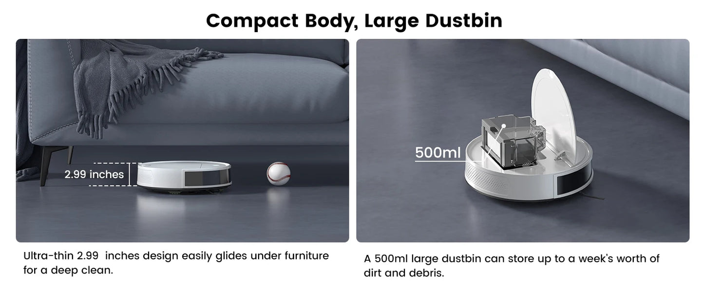 OKP K5P Robot Vacuum Cleaner, 5000Pa, 180 Mins, WiFi/App, Slim Design, Self-Charging, Perfect for Hard Floors, Pet Hair, Carpets
