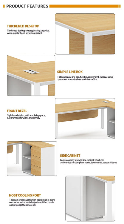 Modern Executive Office Desk with Built in Storage CEO Boss Office Furniture Computer Table  boss office desk