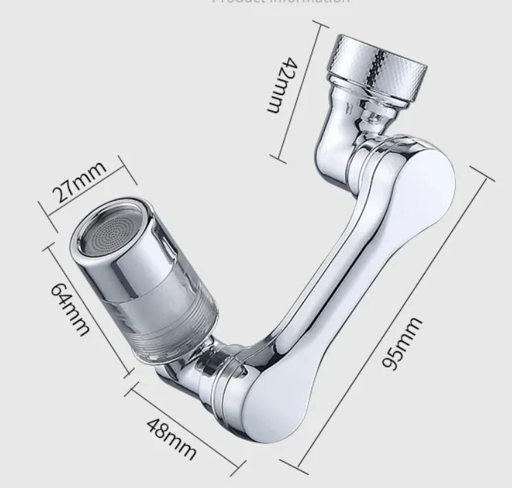 1080° Rotating Water Purification Filter Plastic Faucet Mechanical Arm Spray Head Kitchen Washbasin Extension Tap Aerator Univer