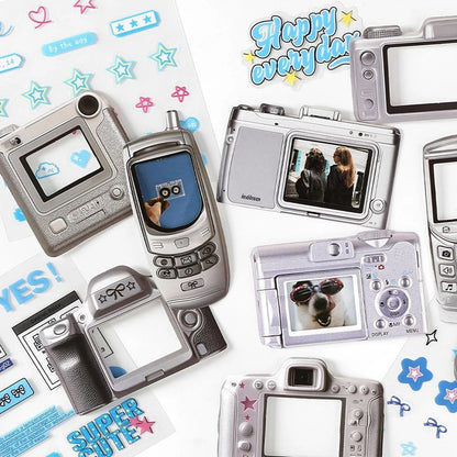 15Pcs/lot Y2K Cute Retro Paper Card Stickers Material Pack Decorative Journal Scrapbooking DIY Photo Frame Collage