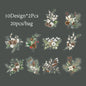Mr.Paper,20PCS, Plant Themed Stickers, DIY Decorative Scrapbook Notebook Photo Frame Diary Stationery Flower Leaf Stickers Gifts