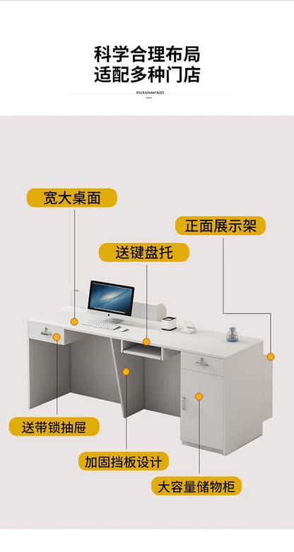 Office Bar Counter Cashier Counter Simple Custom Reception Desk Beauty Salon Escritorio De Recepcion Commercial Furniture