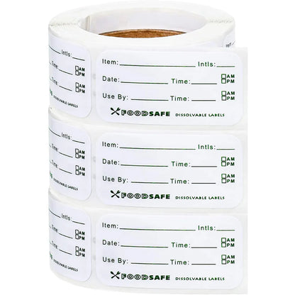 Dissolvable Food Labels By Food Safe 1x3'' Kitchen Storage Freezer Stickers Perfect For Reusable Containers 250 Labels Per Roll