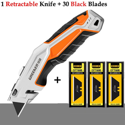 Greener Folding Zinc Alloy Heavy Duty Box Cutter Multifunctional Thickening Tool Wallpaper Utility Knife Paper Cutting
