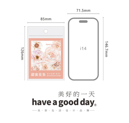 Yoofun 50pcs/lot Creative PET Flower Stickers for Gift Card Photo Frame Journal Scrapbooking Decoration Label Stationery