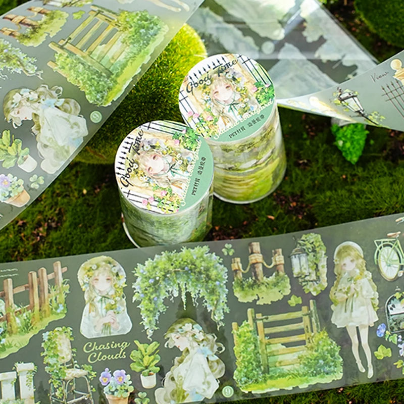 Mr Paper 3rolls/bag Good Time Series Matte PET Scenic Tape Masking Tape DIY Scrapbooking Photo Frame Glass Mug Phone Case