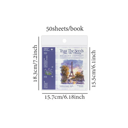 4Style 50Sheets/pack earthly series sticker book for DIY handbook diary phone case calendar photo frame Laptop decoration