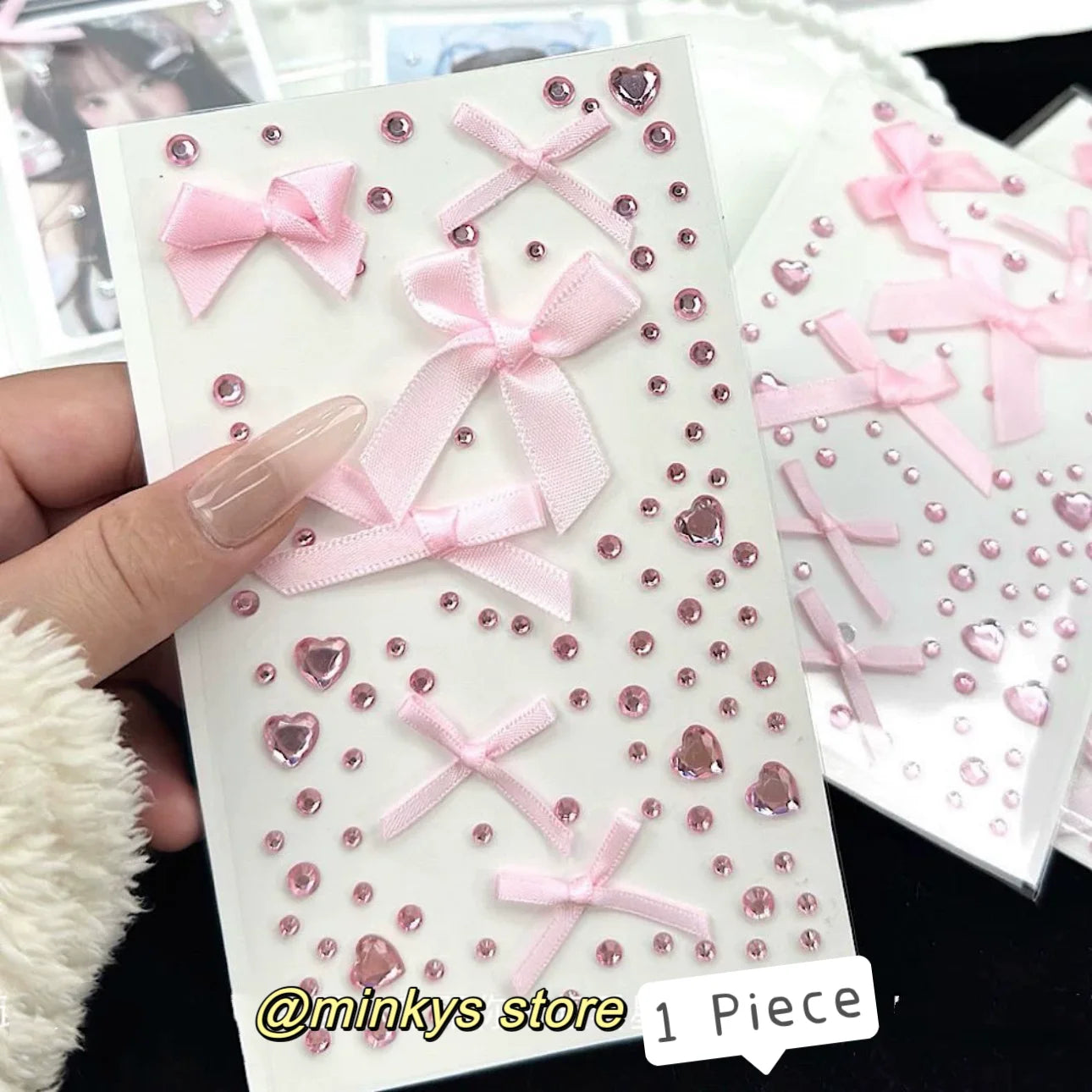 MINKYS New Arrival Pearl Star Heart Bling Bling Stickers DIY Scrapbook Stickers Confetti Decoration DIY Photo Frame Face Sticker