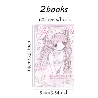 Mr. Paper 1Style 60Sheets/book Spring and Wishes Series Sticker Book DIY Handbook Scrapbook Photo Frame Envelope Decoration
