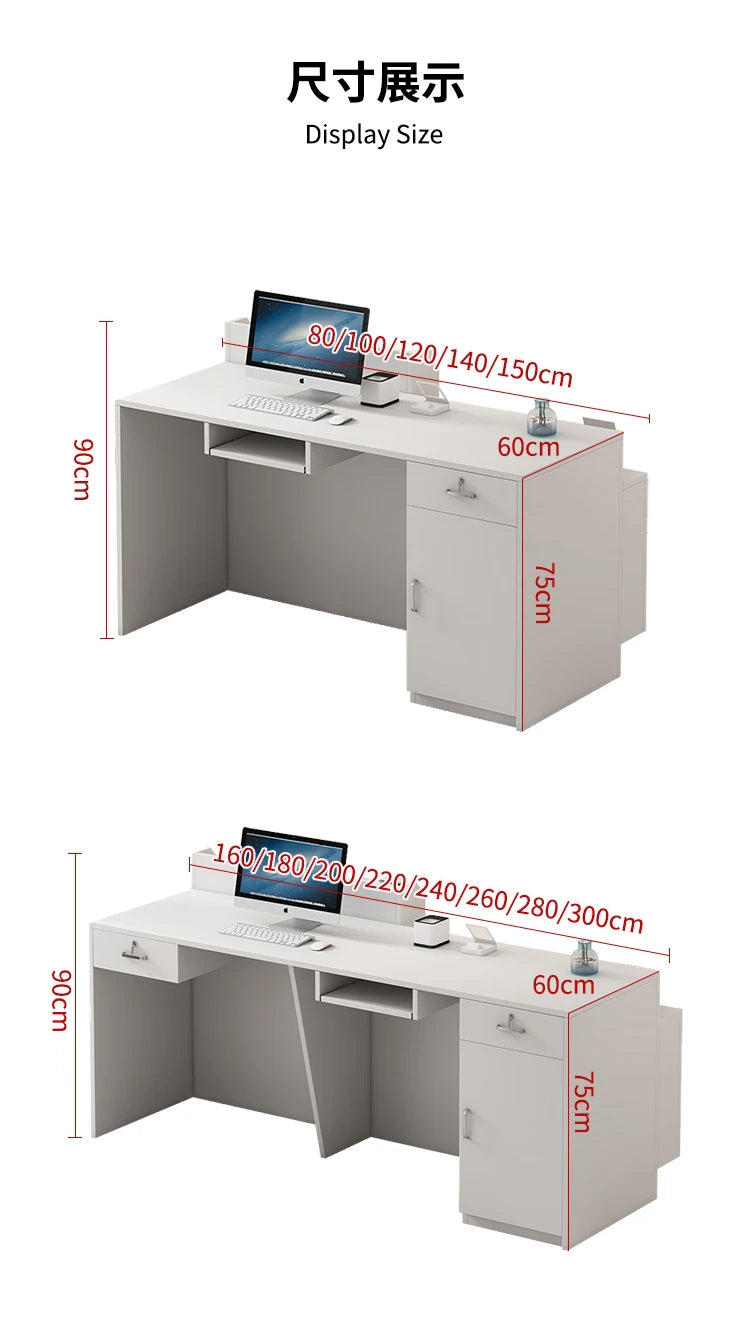 Office Bar Counter Cashier Counter Simple Custom Reception Desk Beauty Salon Escritorio De Recepcion Commercial Furniture