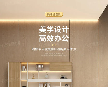 Wooden Study Office Desk Modern Computer Space Saving Luxury Design Safe Office Desk Aesthetic Mesa Ordenador Room Furniture