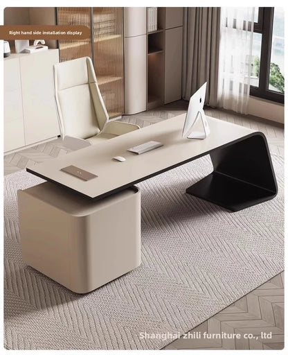 Boss's Desk, Baked Paint Craftsmanship, Office Desk, Modern and Simple Atmosphere, High-end Creative Desk, Light Luxury Style