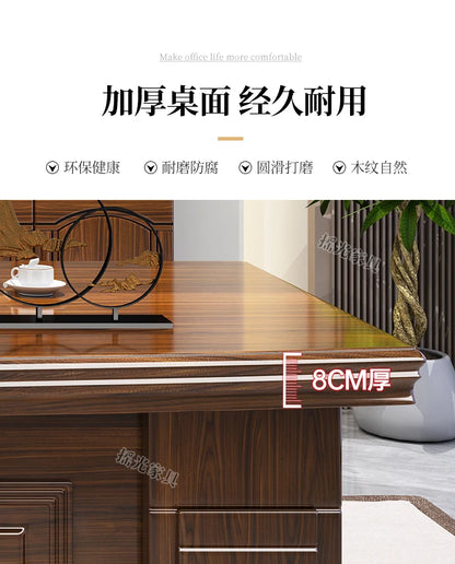 Modern Wooden Office Desk Storage Design Multifunctional Nordic Office Desk Gaming Computer Meuble Bureau Commercial Furniture