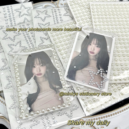 MINKYS New Arrival Pearl Star Heart Bling Bling Stickers DIY Scrapbook Stickers Confetti Decoration DIY Photo Frame Face Sticker