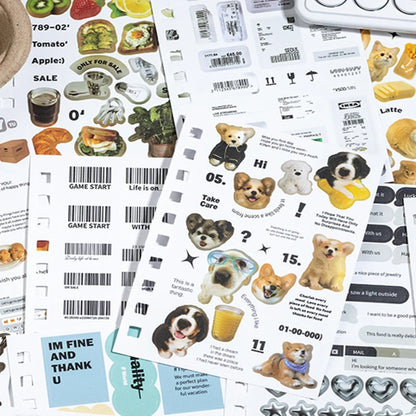 Mr Paper 1Style 60Pcs/sac Time Piece Coil Cut Film Sticker Book DIY Creative Handbook Material Photo Frame Scrapbook Calendar