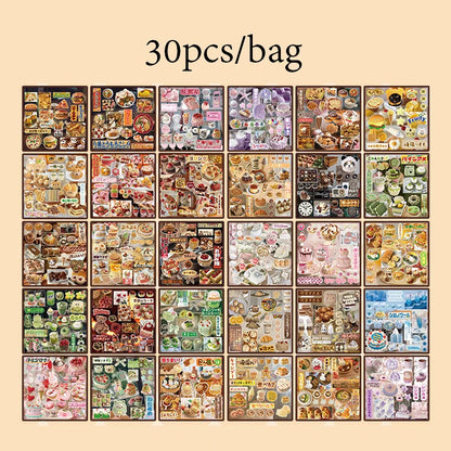 Mr. Paper 2Style 30Pcs/bag Japanese food sticker book DIY handbook scrapbook photo frame envelope phone case