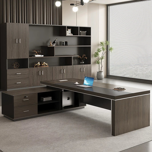 Wooden Lshaped Office Desk Modern Computer Standing Organizers Office Desk Space Saving Escritorio Oficina Postmodern Furniture
