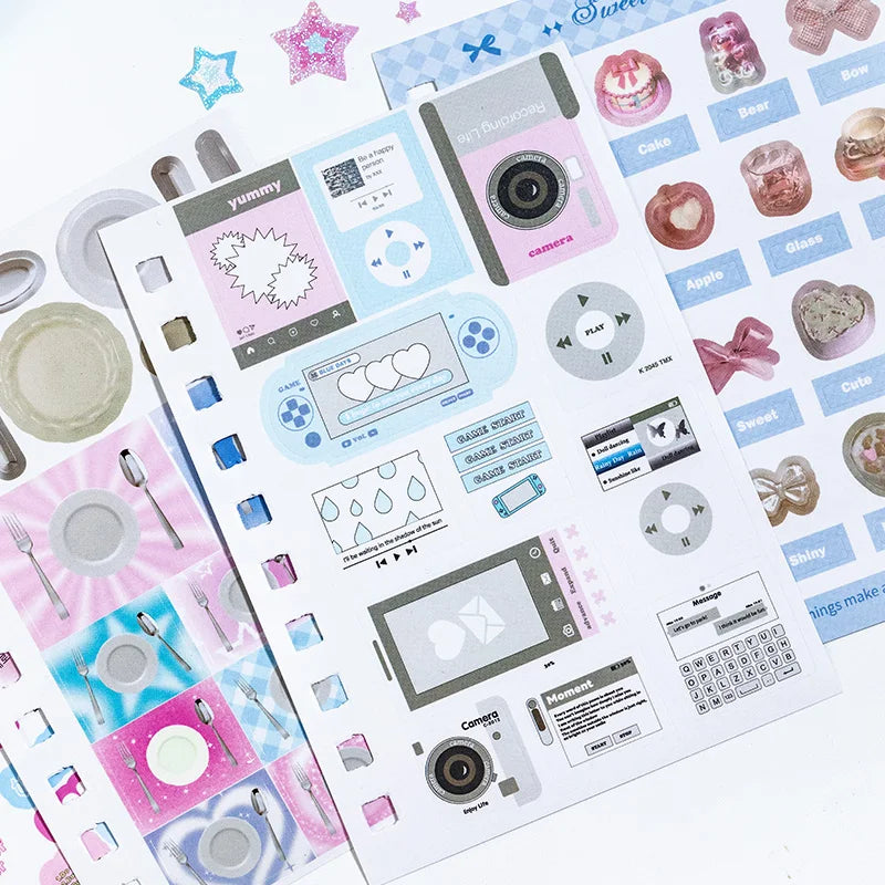 Mr Paper 1Style 60Pcs/sac Time Piece Coil Cut Film Sticker Book DIY Creative Handbook Material Photo Frame Scrapbook Calendar