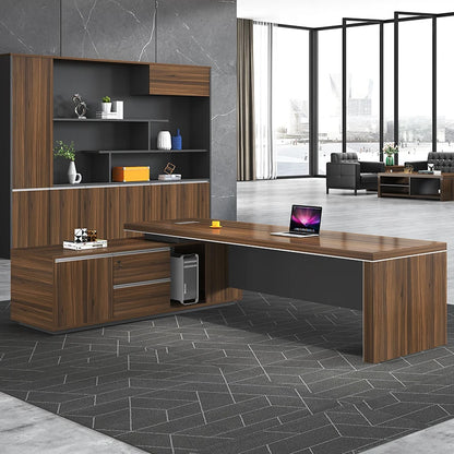 Wooden Ceo Office Furniture Modern Style Computer L Shape Desk Boss Manager Office Table Executive Desk Table Workstation